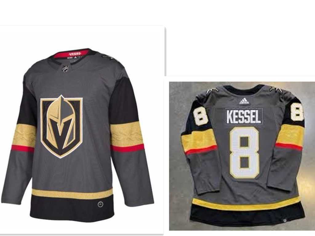 Men%27s Vegas Golden Knights #8 Phil Kessel Gray Adidas NHL Home Jersey->new york islanders->NHL Jersey